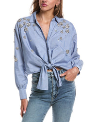 Cinq à Sept Cinq À Sept Lola Stripe Tumbling Flowers Marianna Blouse