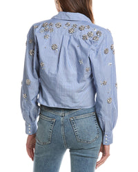 Cinq à Sept Cinq À Sept Lola Stripe Tumbling Flowers Marianna Blouse