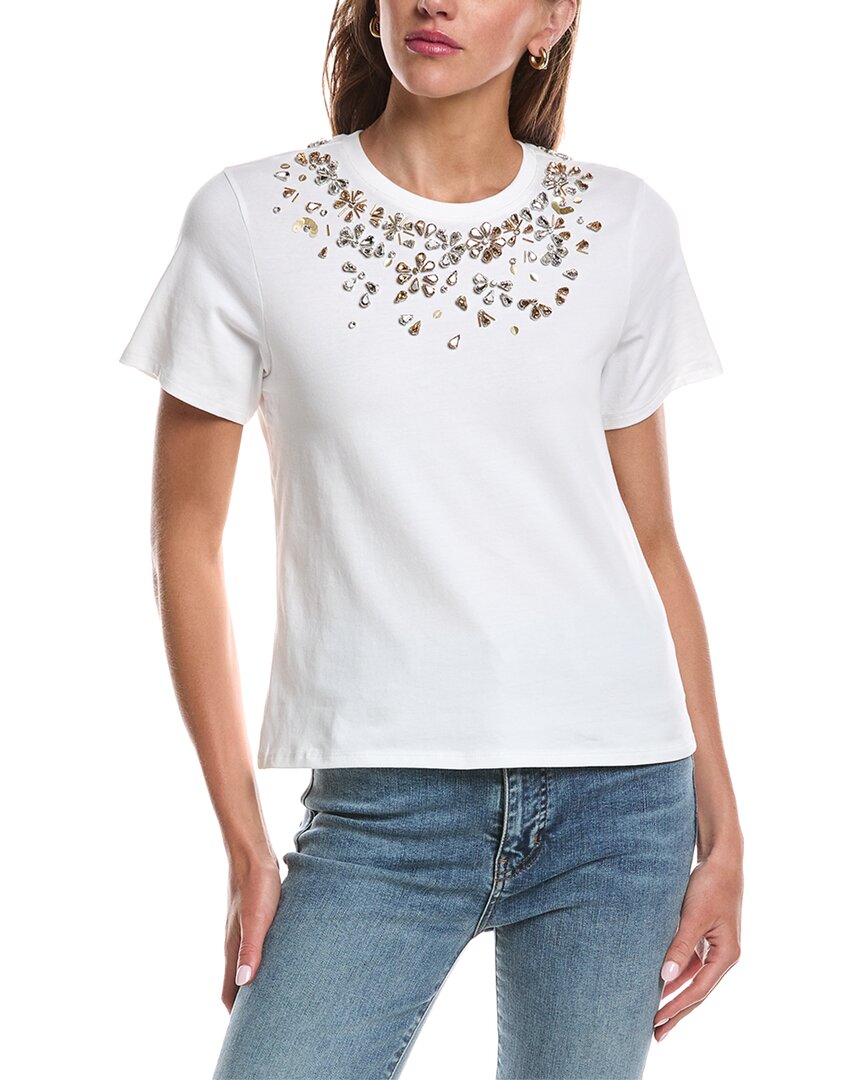 Cinq À Sept Tumbling Flowers Shrunken T-Shirt