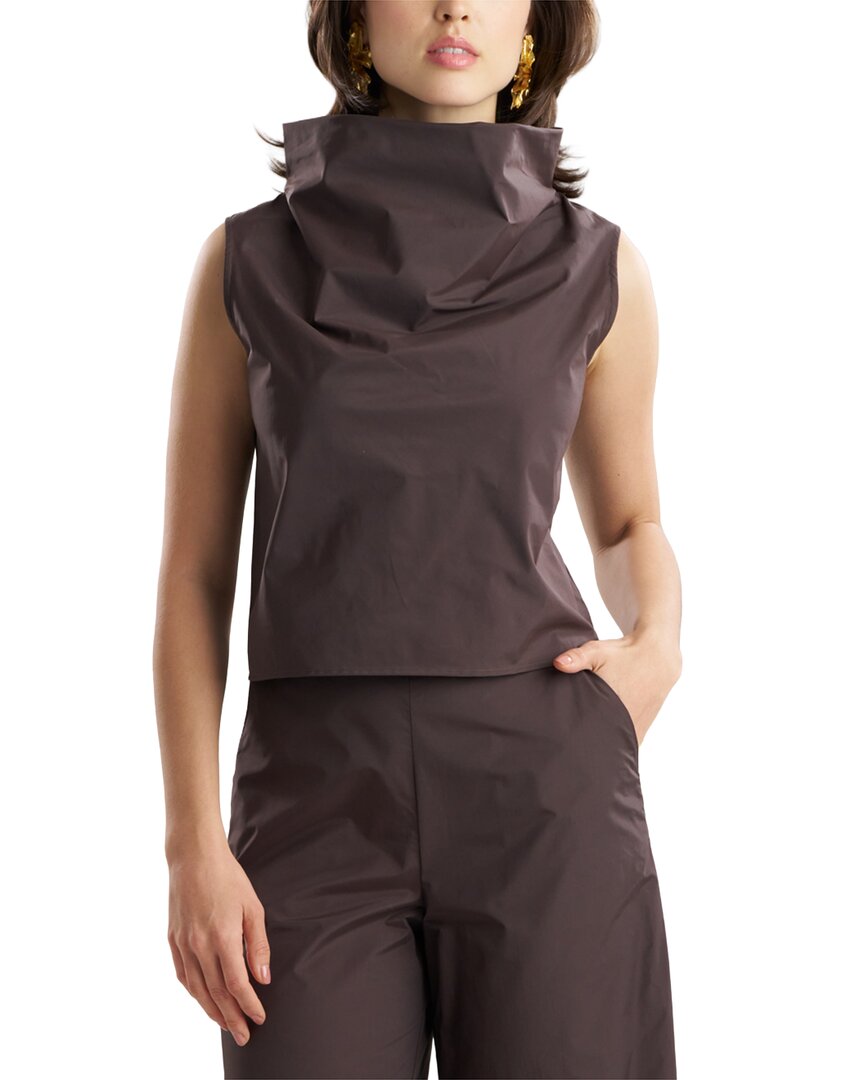 Natori Natori Techno Poplin Cowl Top