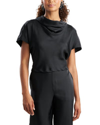Natori Natori Silk Twill Cowl Neck Top
