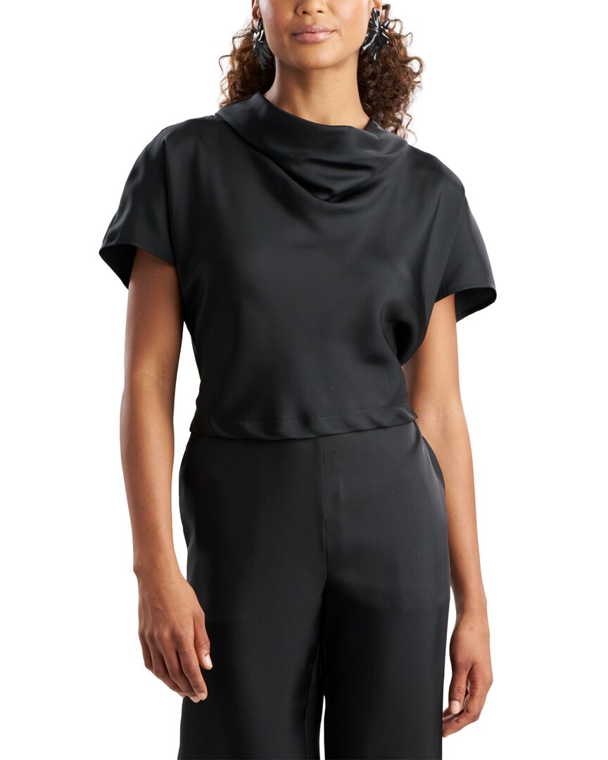 Natori Natori Silk Twill Cowl Neck Top