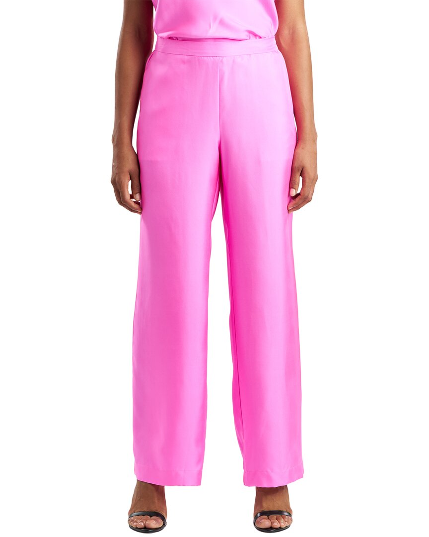 Natori Natori Silk Twill Straight Leg Pant