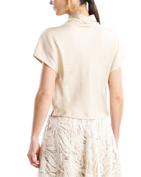 Natori Natori Silk Twill Cowl Neck Top