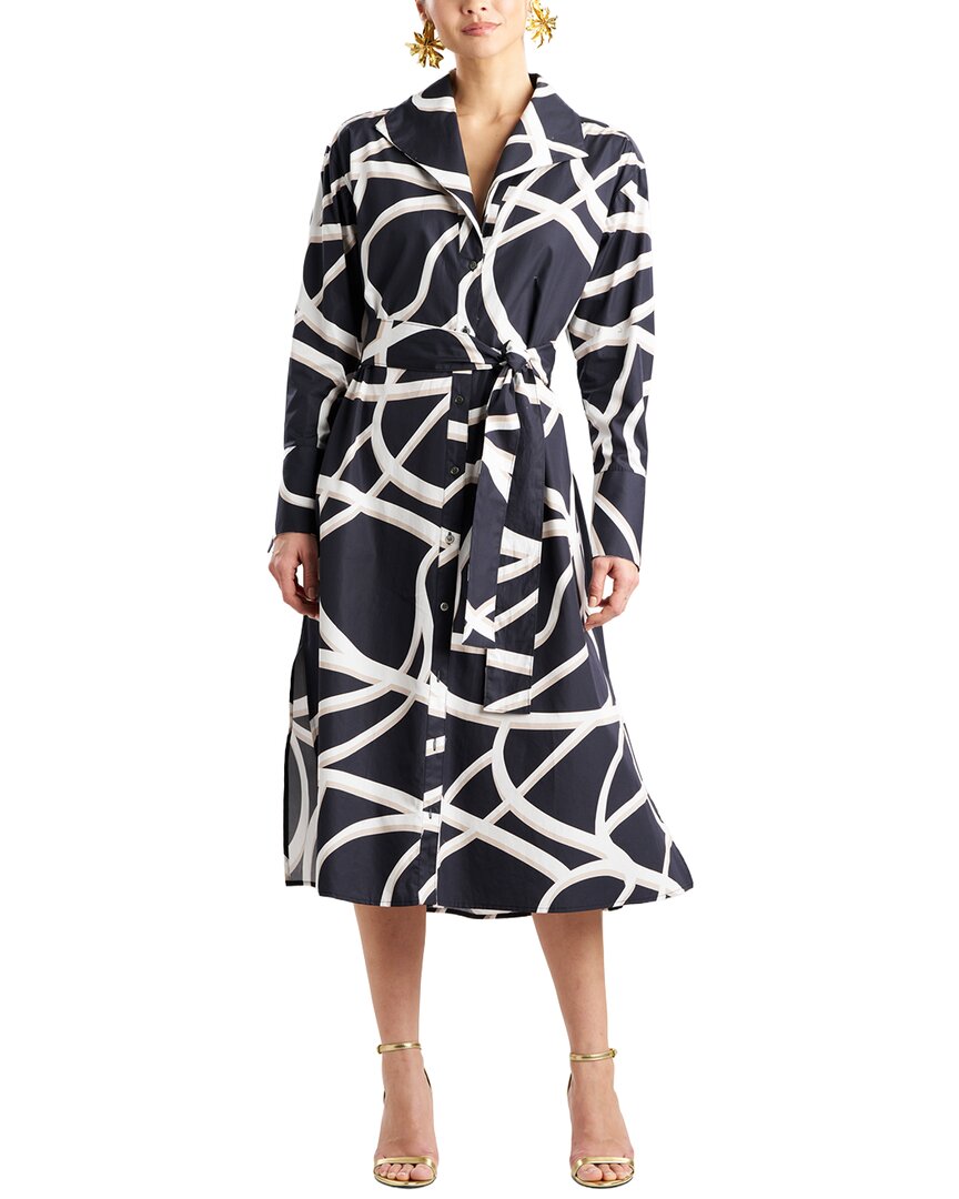 Natori Natori Spiral Taffeta Oversized Shirtdress