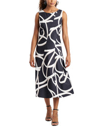 Natori Natori Spiral Taffeta Asymmetric Seam Dress