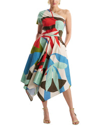 Natori Natori Abstract Palm Poplin Dress