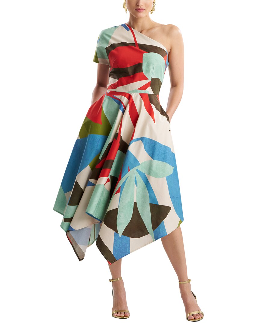 Natori Natori Abstract Palm Poplin Dress