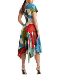 Natori Natori Abstract Palm Poplin Dress