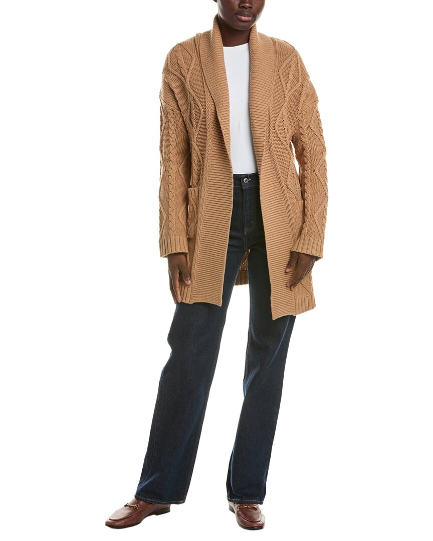 525 America 525 America Shawl Collar Cable Wool-Blend Cardigan