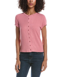 Bernardo Ribbed Button-Up Top
