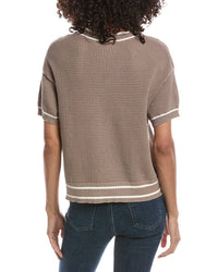 Bernardo Bernardo Basketweave Tipped Cardigan