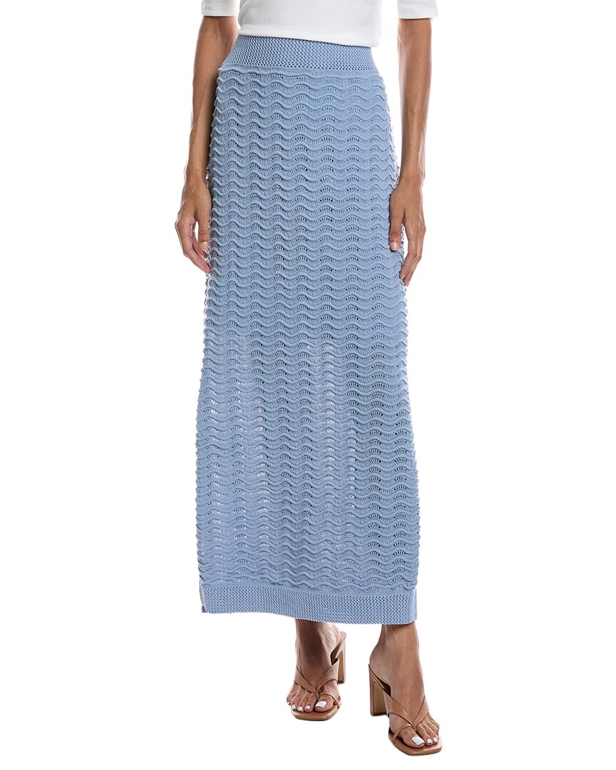 Bernardo Bernardo Knitted Wave Pointelle Midi Skirt