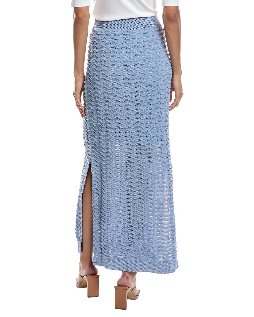Bernardo Bernardo Knitted Wave Pointelle Midi Skirt