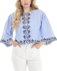 Rain + Rose Elbow Sleeve Top