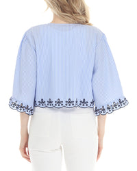 Rain + Rose Elbow Sleeve Top