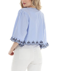 Rain + Rose Elbow Sleeve Top