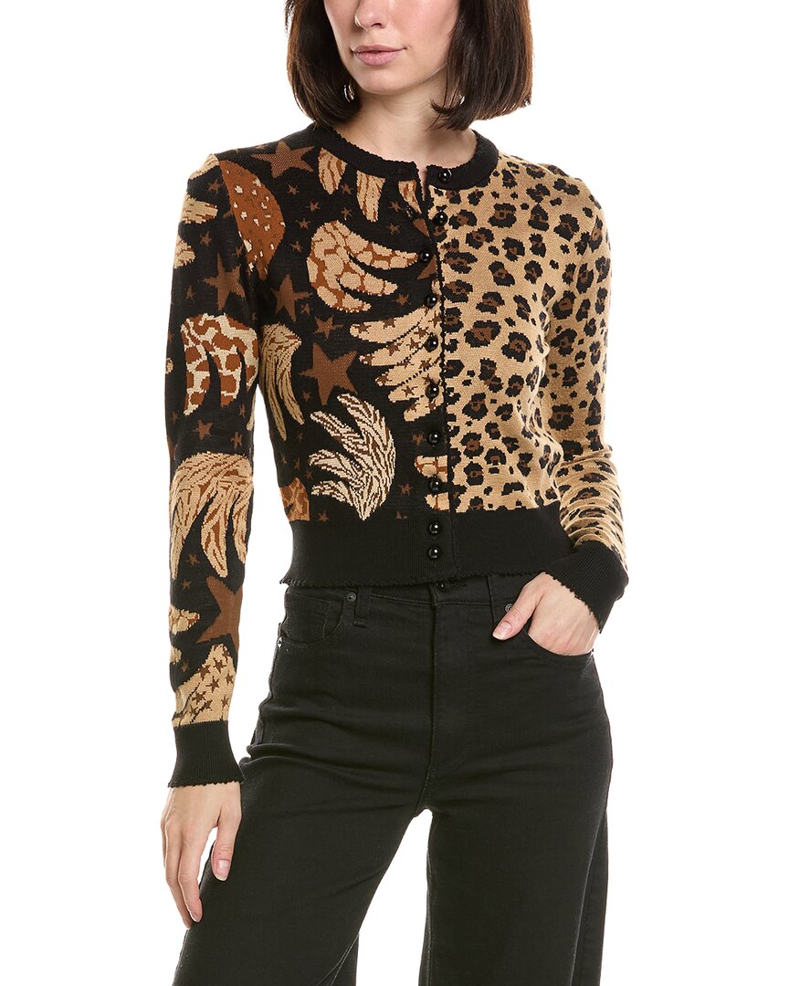 FARM Rio Farm Rio Banana Leopard Mixed Cardigan