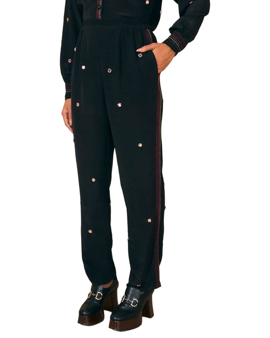 FARM Rio Farm Rio Black Rainbow Beaded Mirror Trim Pant