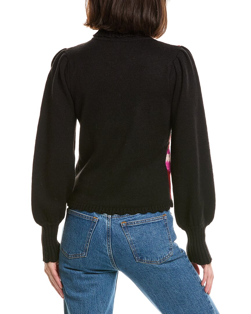 FARM Rio Farm Rio Bold Colorful Flower Knit Wool-Blend Sweater