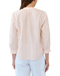 Bella Dahl 3/4-Sleeve Tie-Neck Blouse