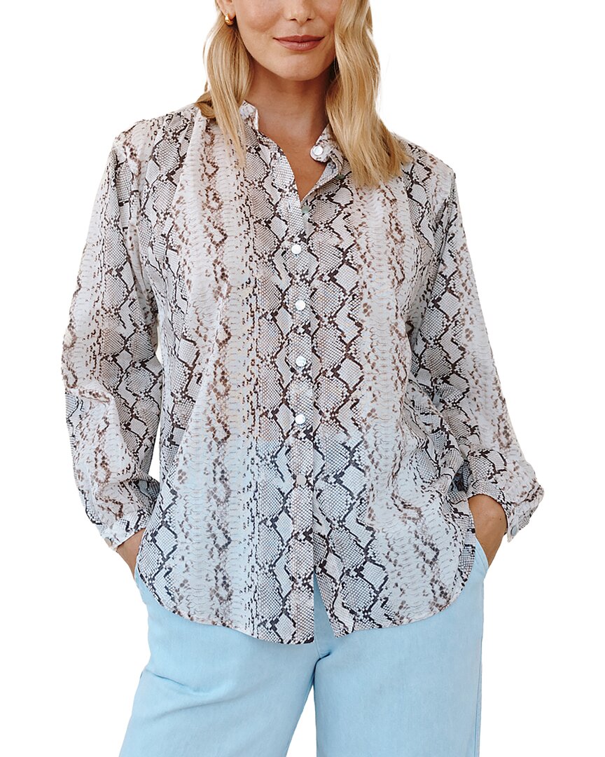 Bella Dahl Shirred Mandarin Collar Shirt