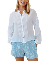 Bella Dahl Drop-Shoulder Pintuck Shirt