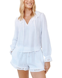 Bella Dahl Tie-Neck Ruffle Top