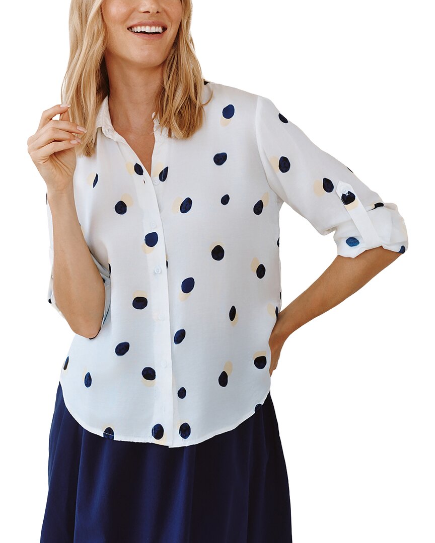 Bella Dahl Clean Split Back Button-Down Silk-Blend Shirt