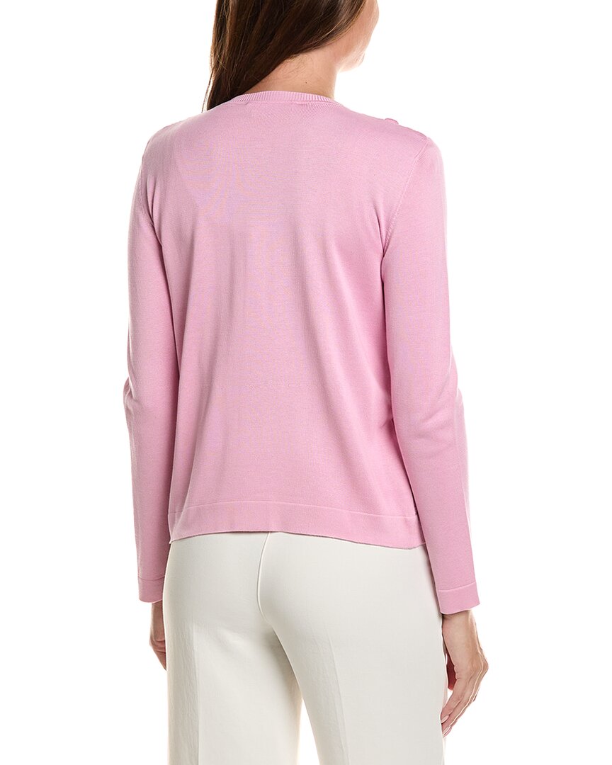 Oscar de la Renta Oscar De La Renta Cherry Blossoms Guipure Insert Silk-Blend Cardigan