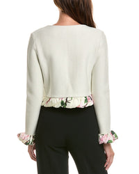 Oscar de la Renta Oscar De La Renta Cherry Blossom Bubble Twist Trim Cardigan