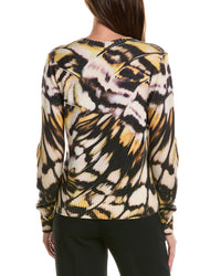 Oscar de la Renta Oscar De La Renta Butterfly Print Jacquard Wool Pullover