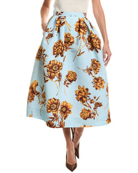 Oscar de la Renta Oscar De La Renta Peony Print Circle Skirt