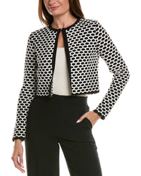 Oscar de la Renta Oscar De La Renta Honeycomb Sequins Knit Silk-Blend Jacket