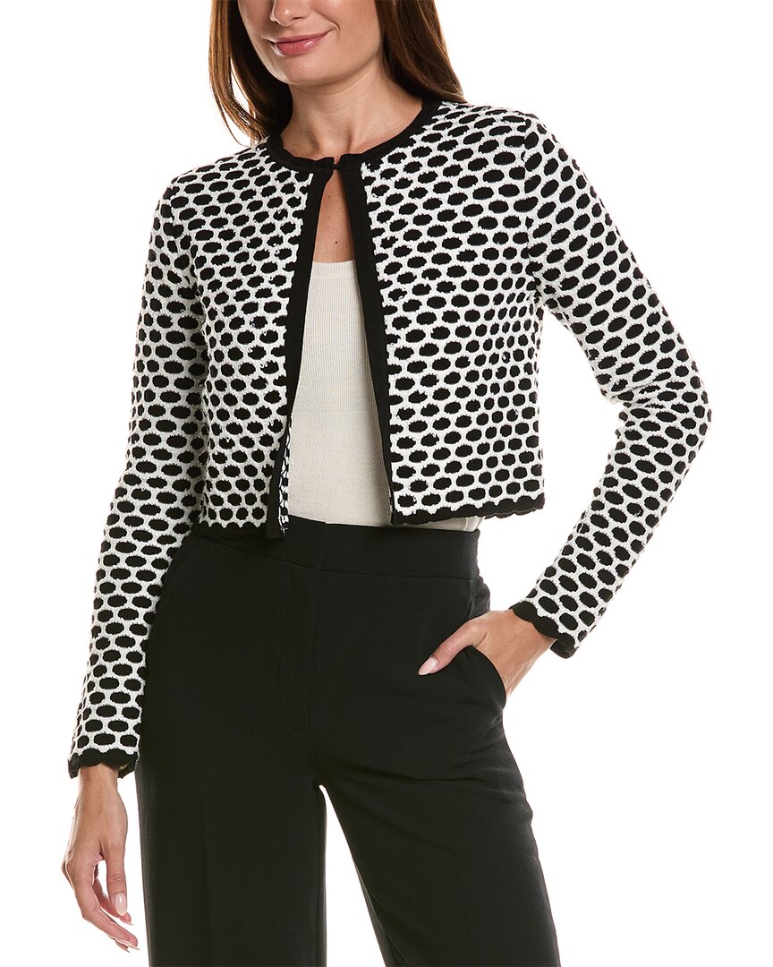 Oscar de la Renta Oscar De La Renta Honeycomb Sequins Knit Silk-Blend Jacket