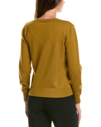 Oscar de la Renta Oscar De La Renta Artichoke Embroidered Jacquard Wool-Blend Sweater