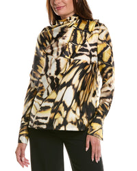 Oscar de la Renta Oscar De La Renta Long Sleeve Butterfly Silk Twill Blouse