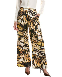 Oscar de la Renta Oscar De La Renta Butterfly Silk Twill Wide Leg Pant