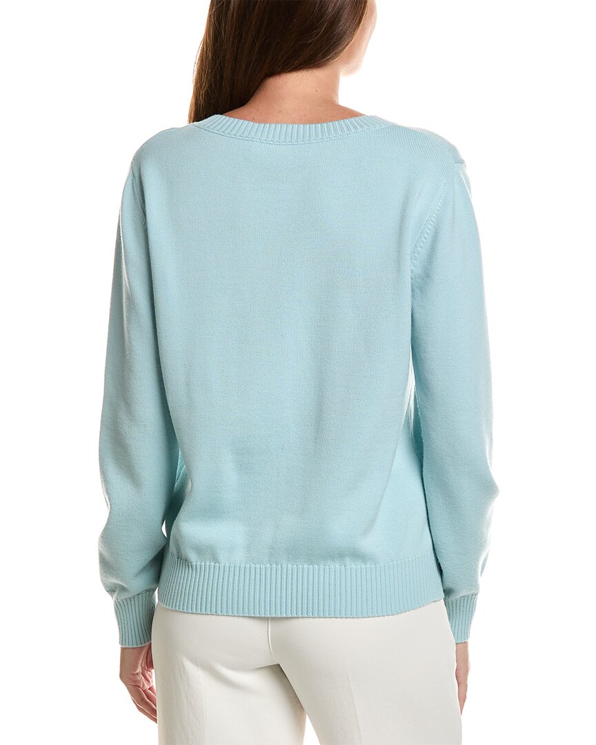 Oscar de la Renta Oscar De La Renta Artichoke Embroidered Jacquard Wool-Blend Sweater