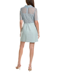 Oscar de la Renta Oscar De La Renta Geo Petal Tweed Silk-Lined Wool-Blend Mini Dress
