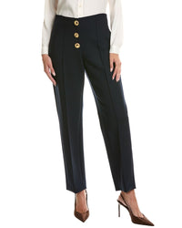 Oscar de la Renta Oscar De La Renta Wool-Blend Button Detail Pant