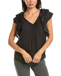 T Tahari T Tahari Flutter Sleeve Airflow Blouse