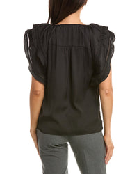 T Tahari T Tahari Flutter Sleeve Airflow Blouse