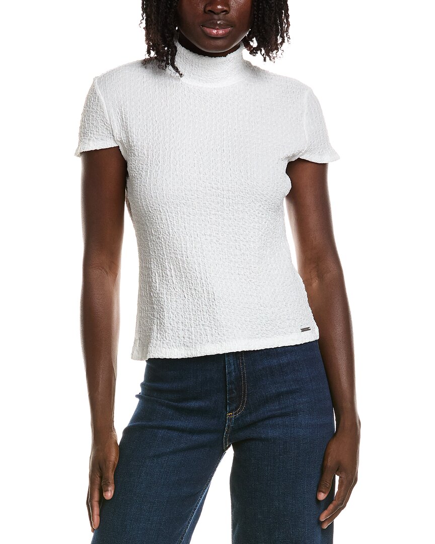 T Tahari T Tahari Cap Sleeve Mock Neck Top