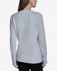 Halston Halston Logo Chain V-Neck Sweater