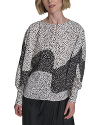 Halston Halston Printed Dolman Blouse