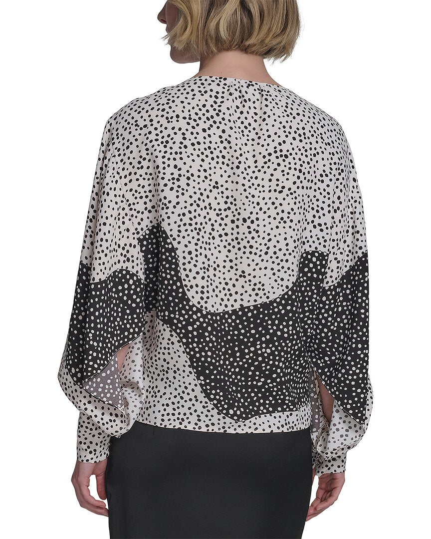 Halston Halston Printed Dolman Blouse