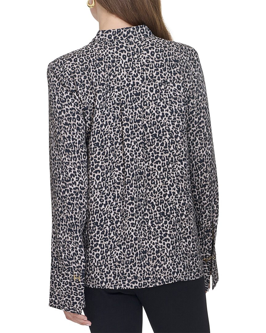 Halston Halston Printed V-Neck Top
