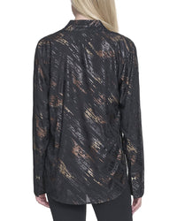 Halston Halston Printed V-Neck Top