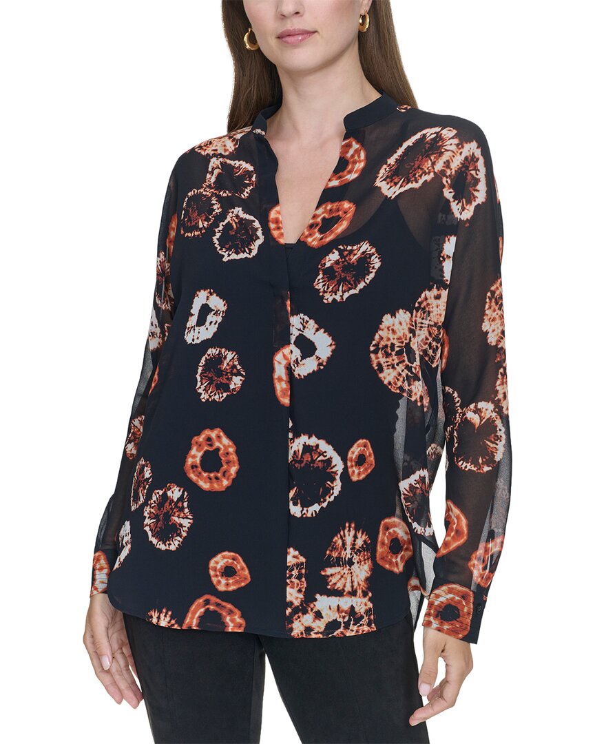 Halston Halston Printed V-Neck Top